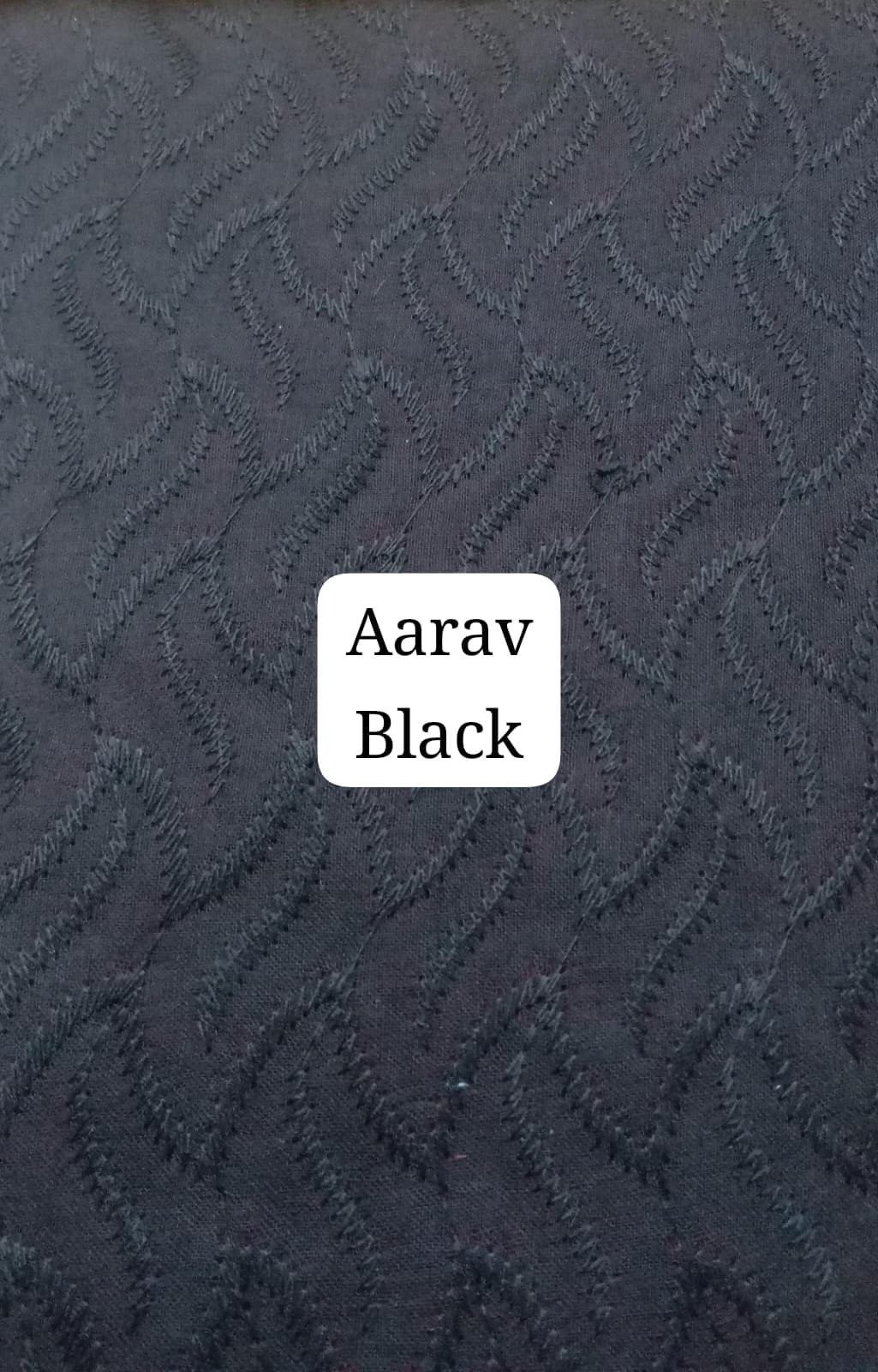 Aarav Black PC Embroidery Fabric